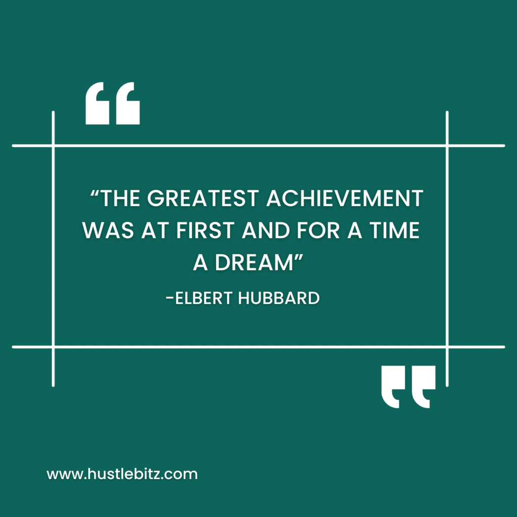   “The greatest achievement  was at first and for a time a dream” 
                   -Elbert Hubbard