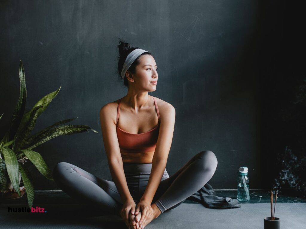 A woman doing an exercise.