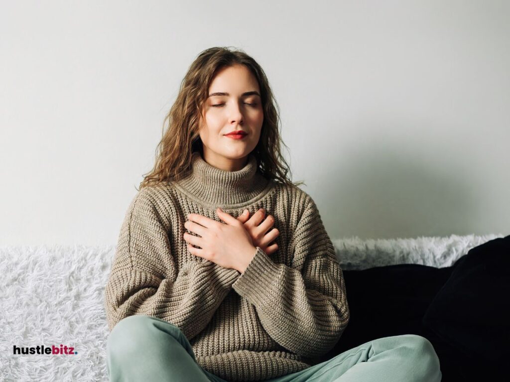 A woman doing meditation