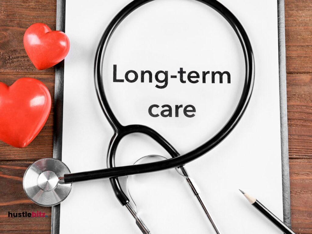 A picture of a two heart and a word "long-term care"