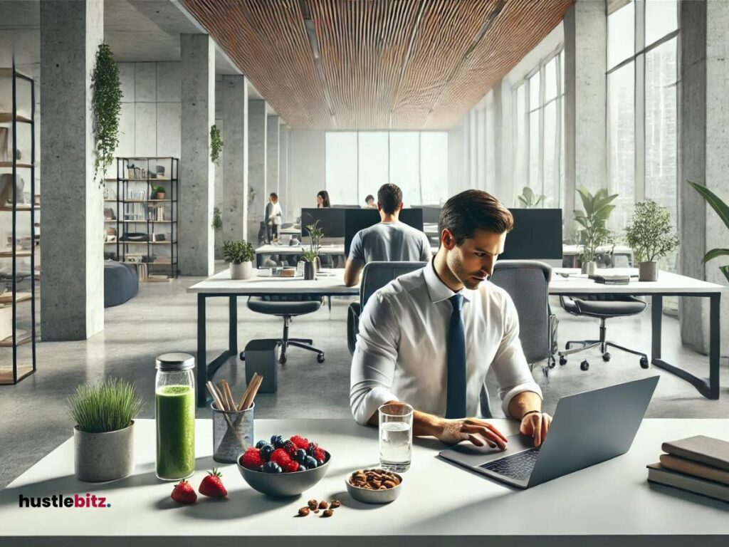 A man working with fruits on his table