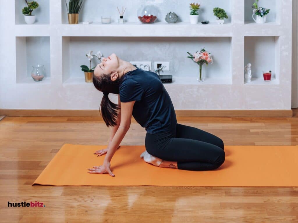 A woman doing yoga exercise