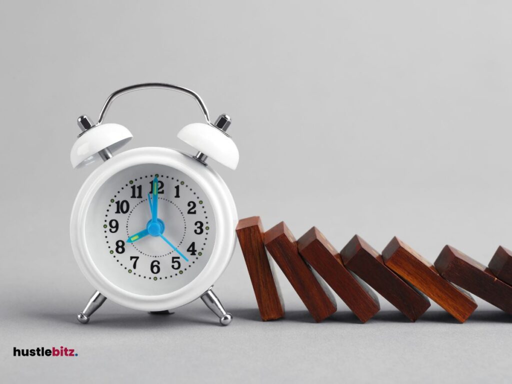 A clock and a rectangular wood