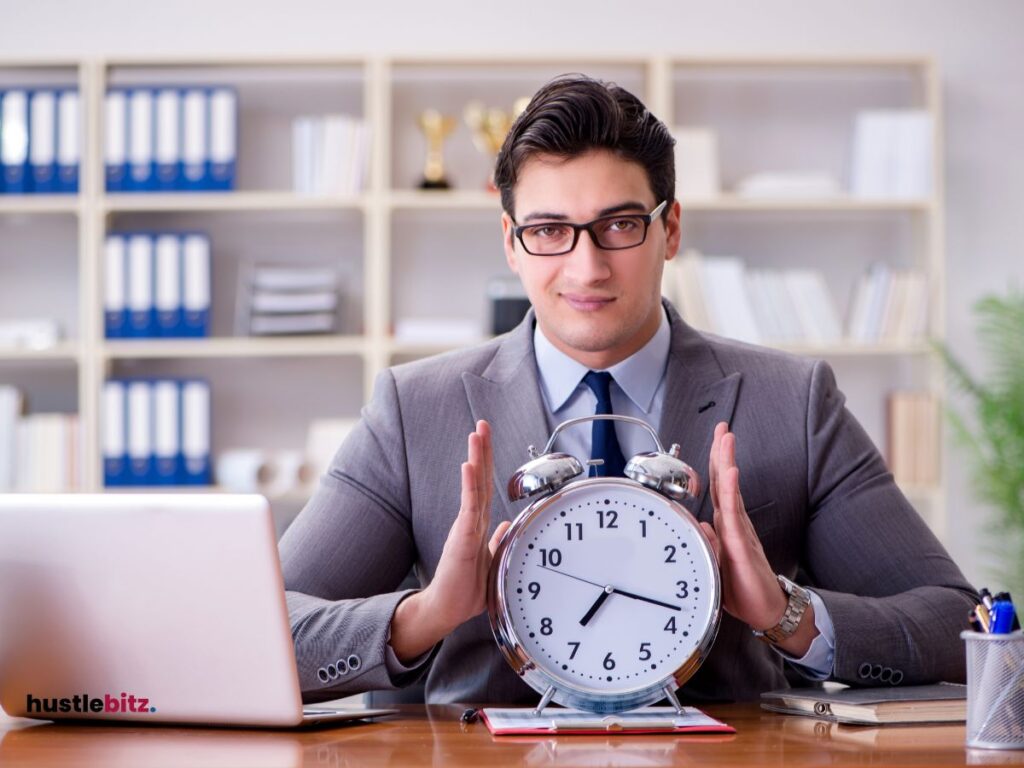 A man holding a clock 