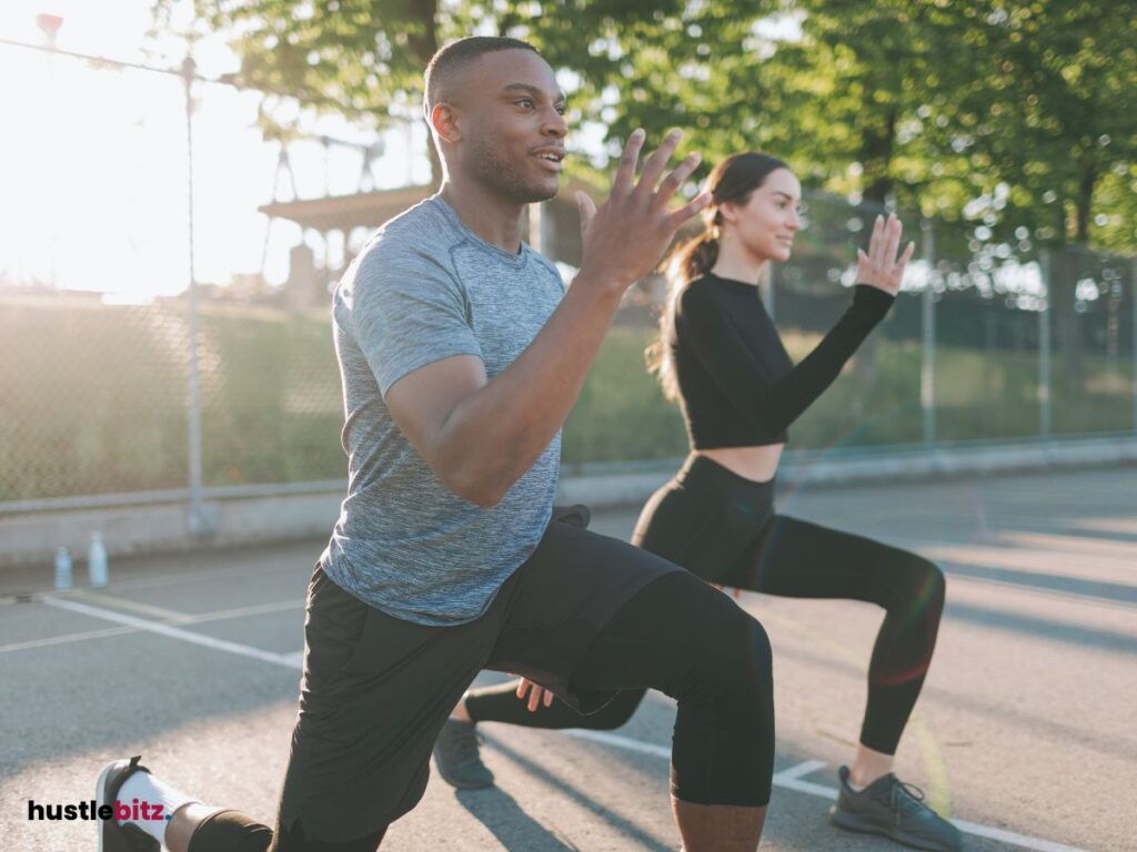 A man and woman doing exercise
