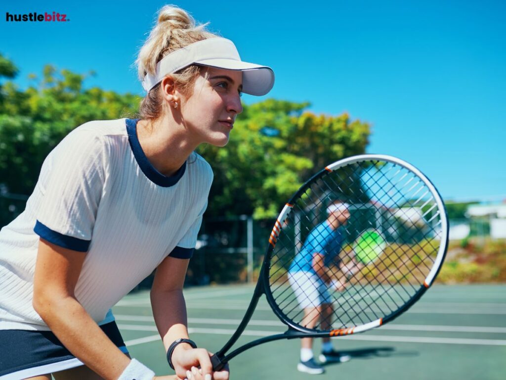 A tennis player ready to compete, representing daily practice and focus.