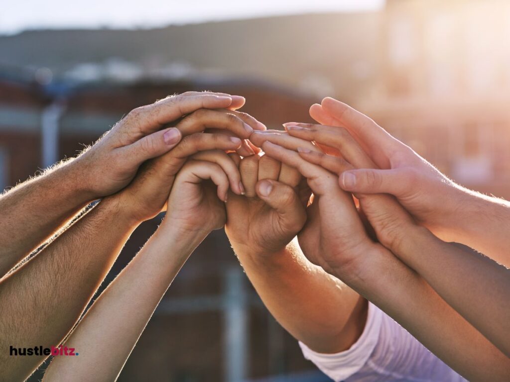 different size of hands holding together