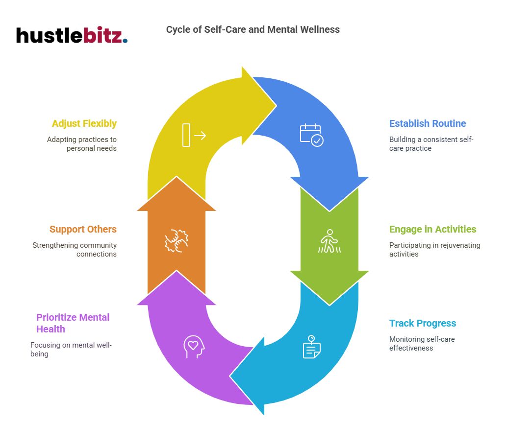Visual about Cycle of Self-Care and Mental Wellness.