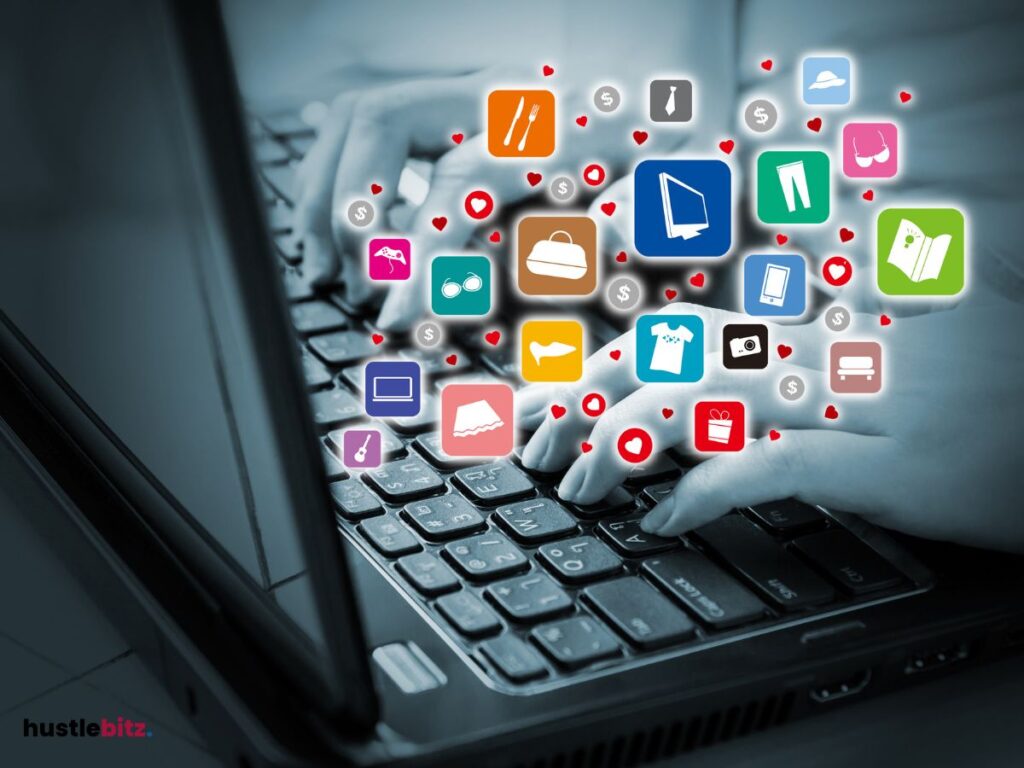 A laptop with different icon