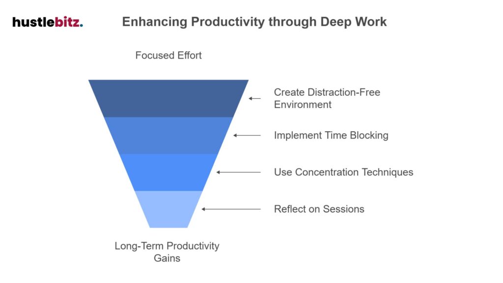 Focus efforts with time blocking, concentration techniques, and reflection.