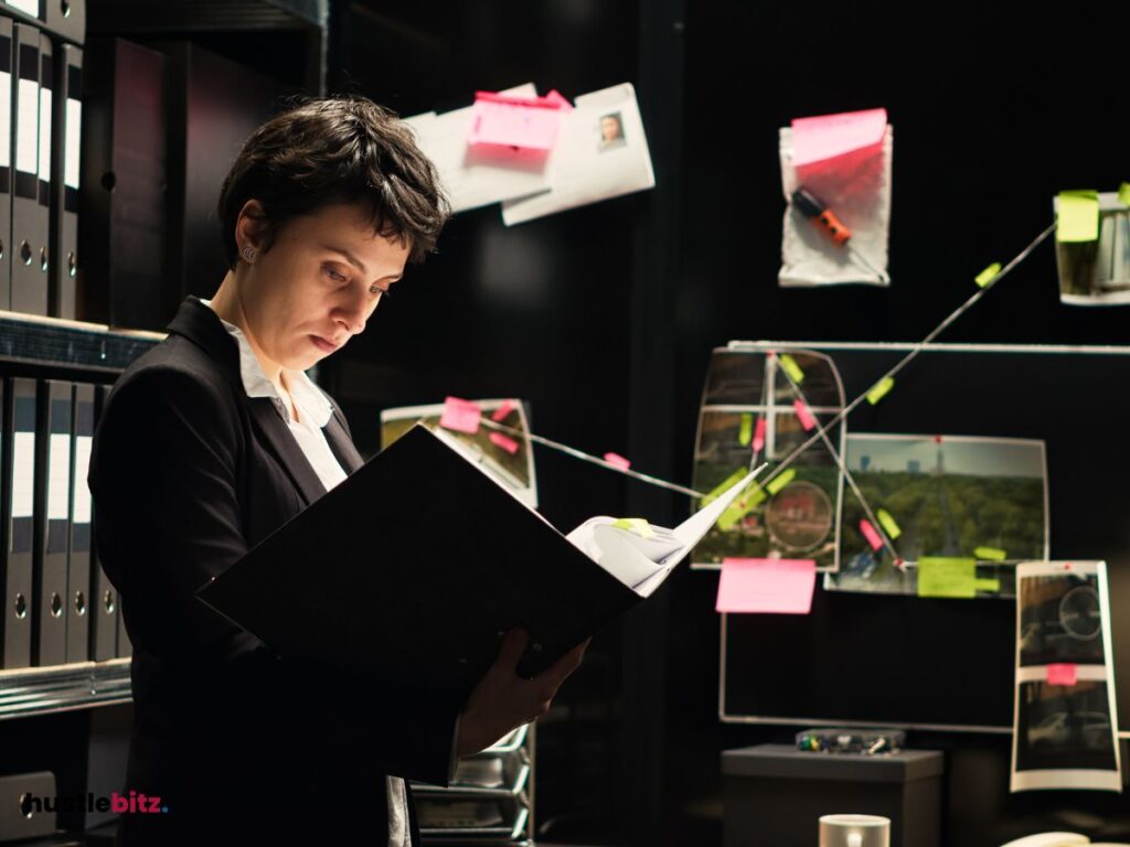 A woman holding a paper