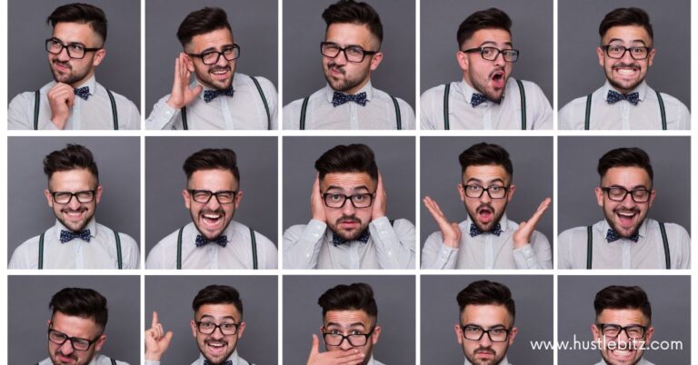 A grid of a man displaying various facial expressions.