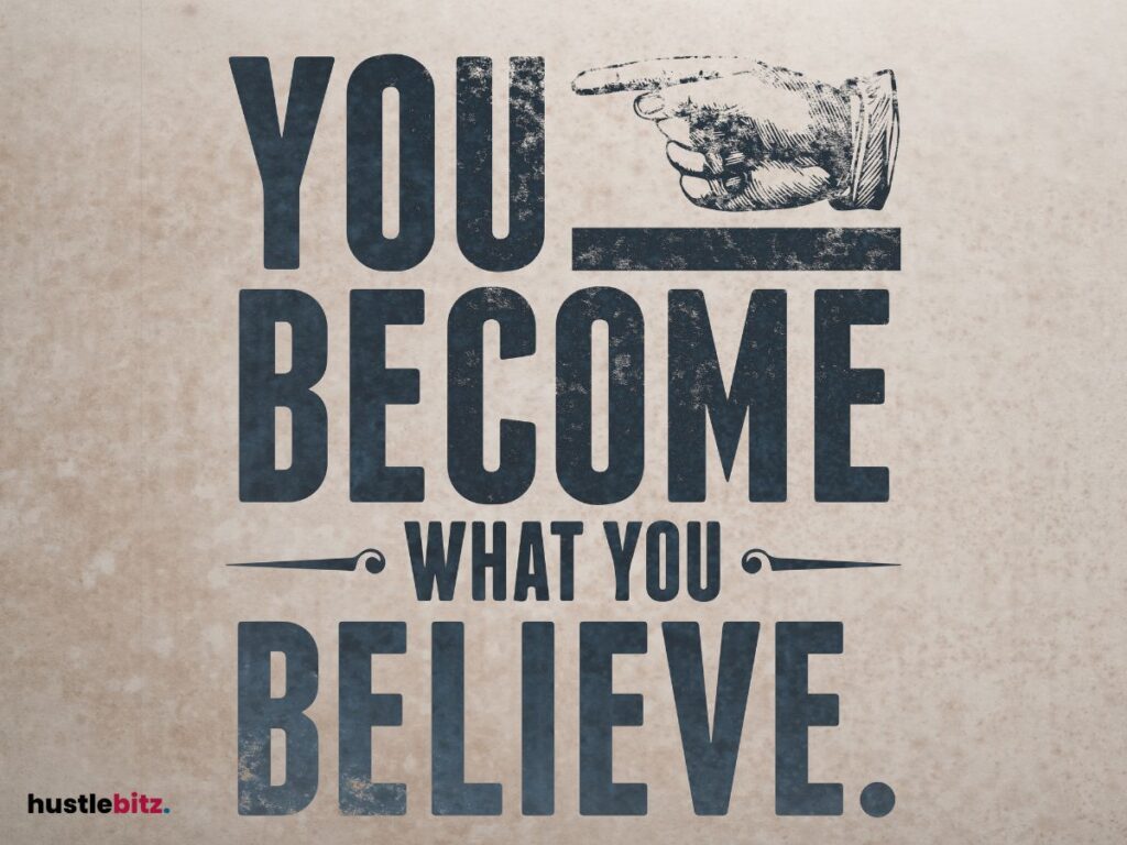 A motivational quotes with a hand pointing the right side