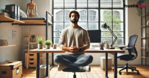 A man doing meditation inside the room