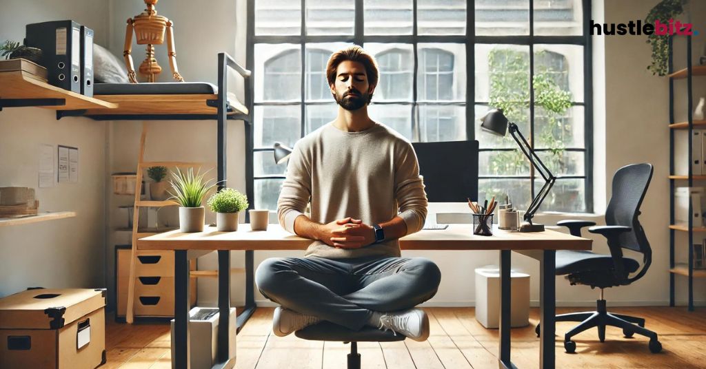 A man doing meditation inside the room