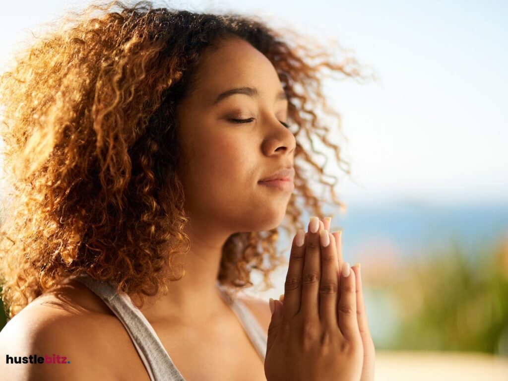 A woman doing mindfulness
