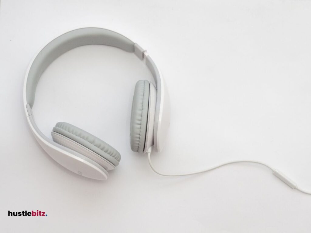 An image of a white headphone