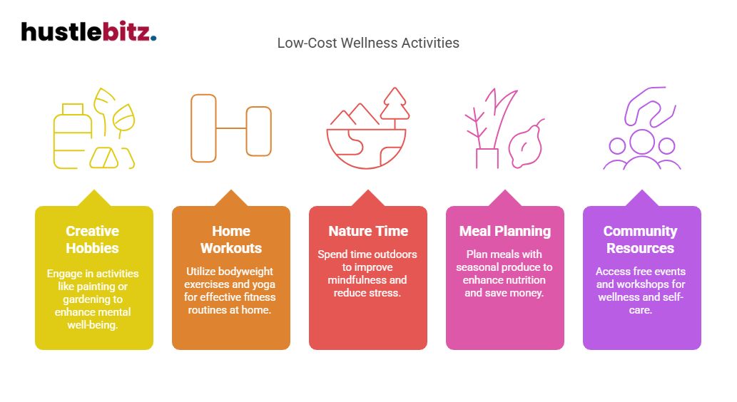 Visual about Low-Cost Wellness Activities.