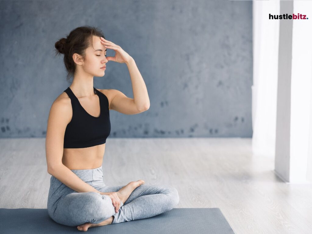 A woman doing meditation 