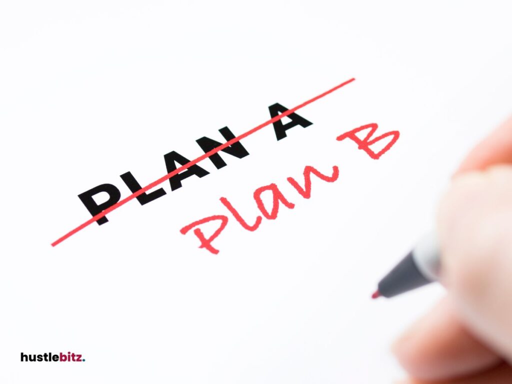 The image shows "Plan A" crossed out and "Plan B" written beneath.