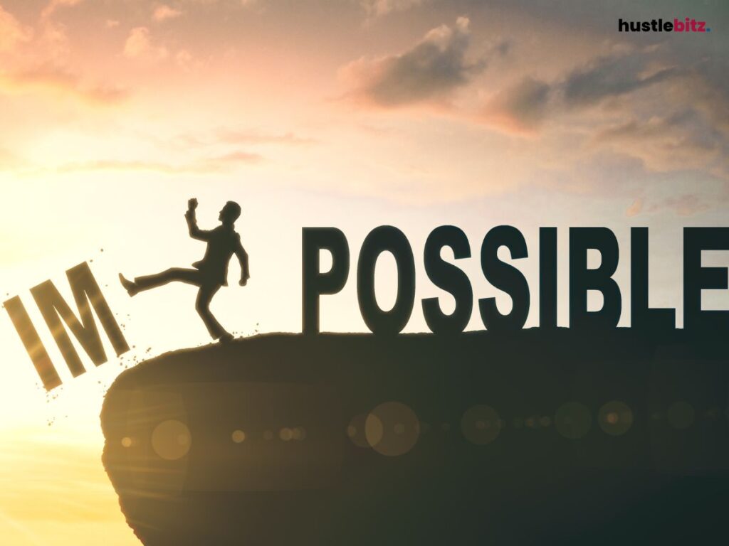 A man kick the letter IM to become the word possible