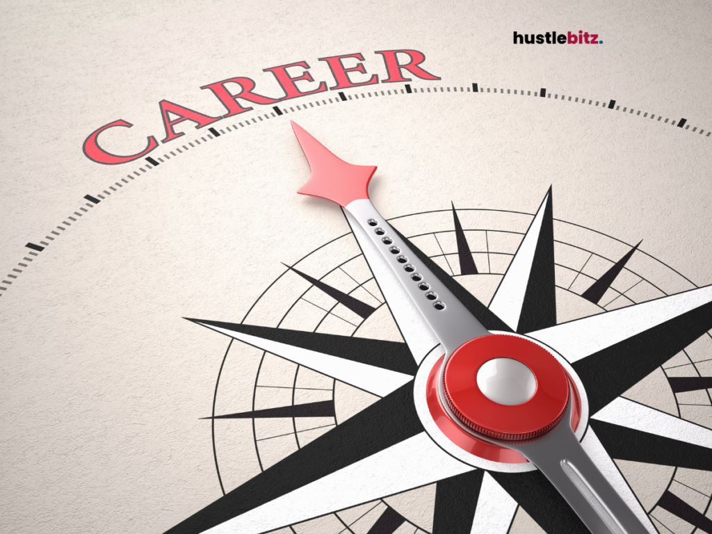 a compass with word career