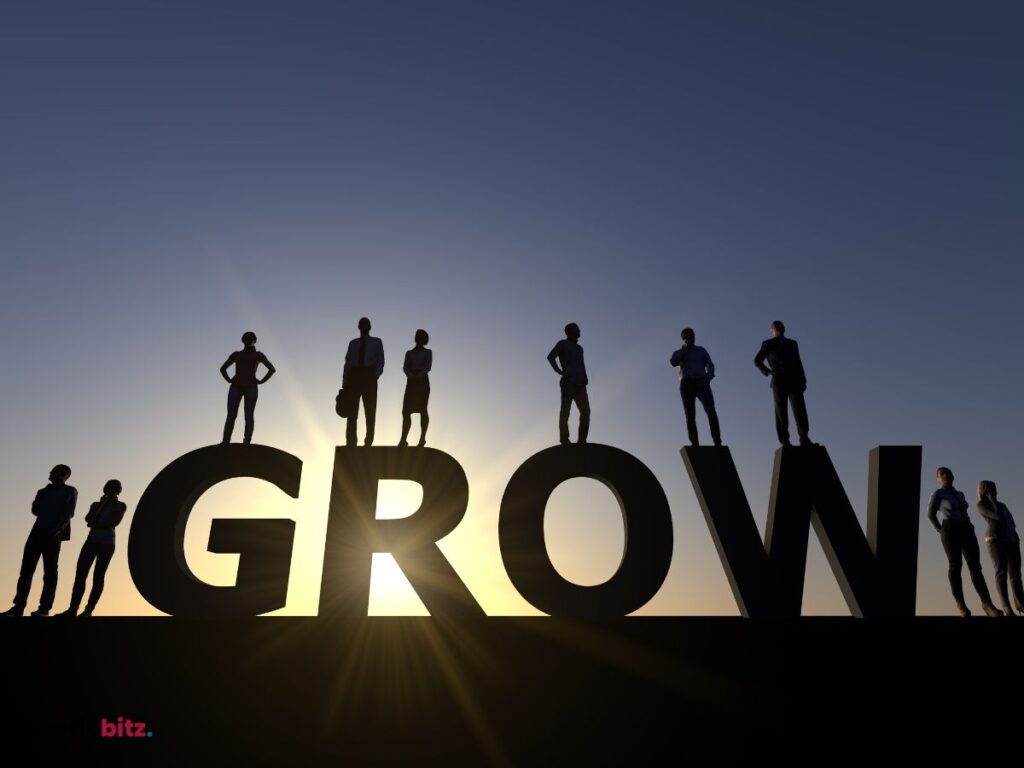 A word grow and people standing