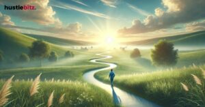 A person walking with natures