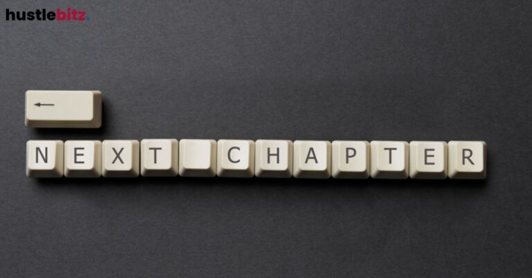 Keyboard keys arranged to spell "NEXT CHAPTER" with a backspace key on the side.