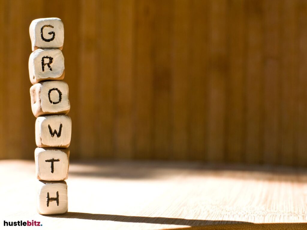 A blocks stacked together that spells "GROWTH".