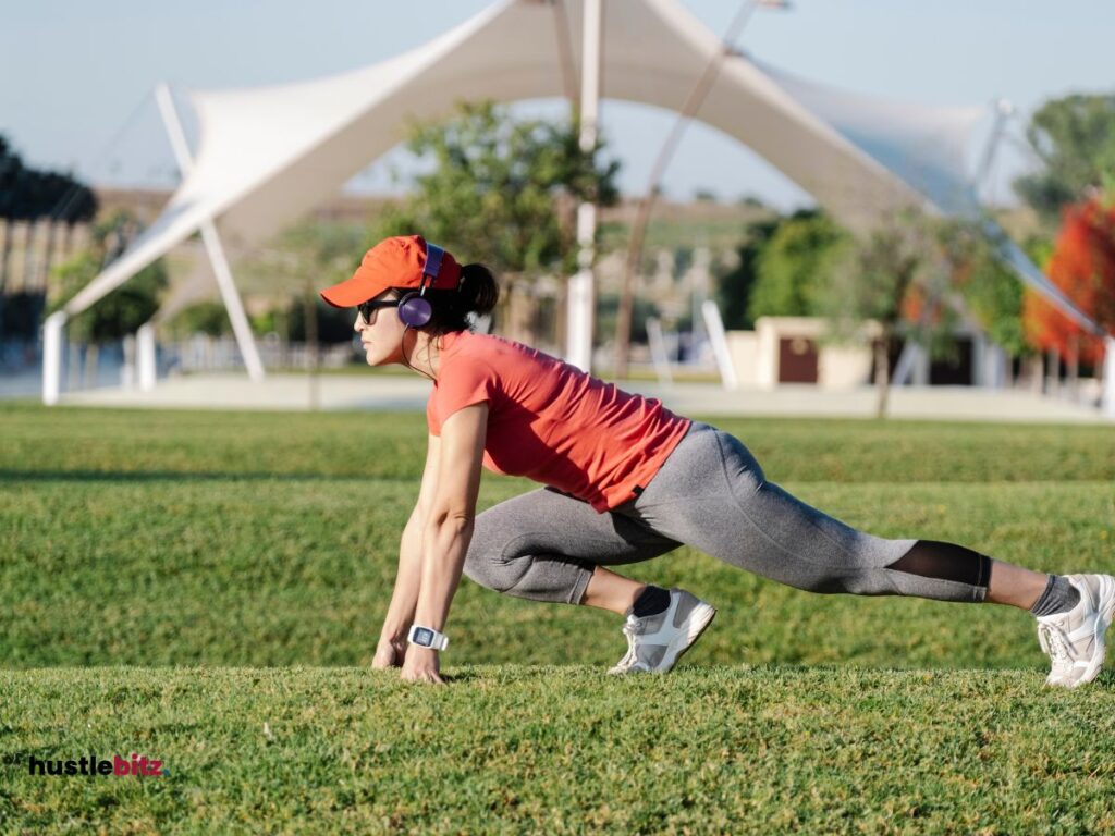 A person doing stretching exercise