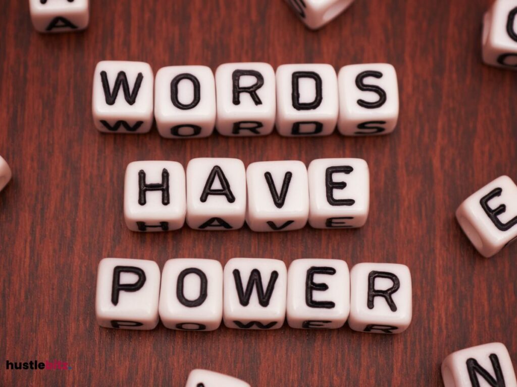 A white dice with word
