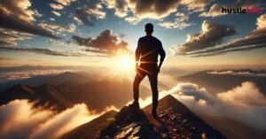 A man in the top of the mountain