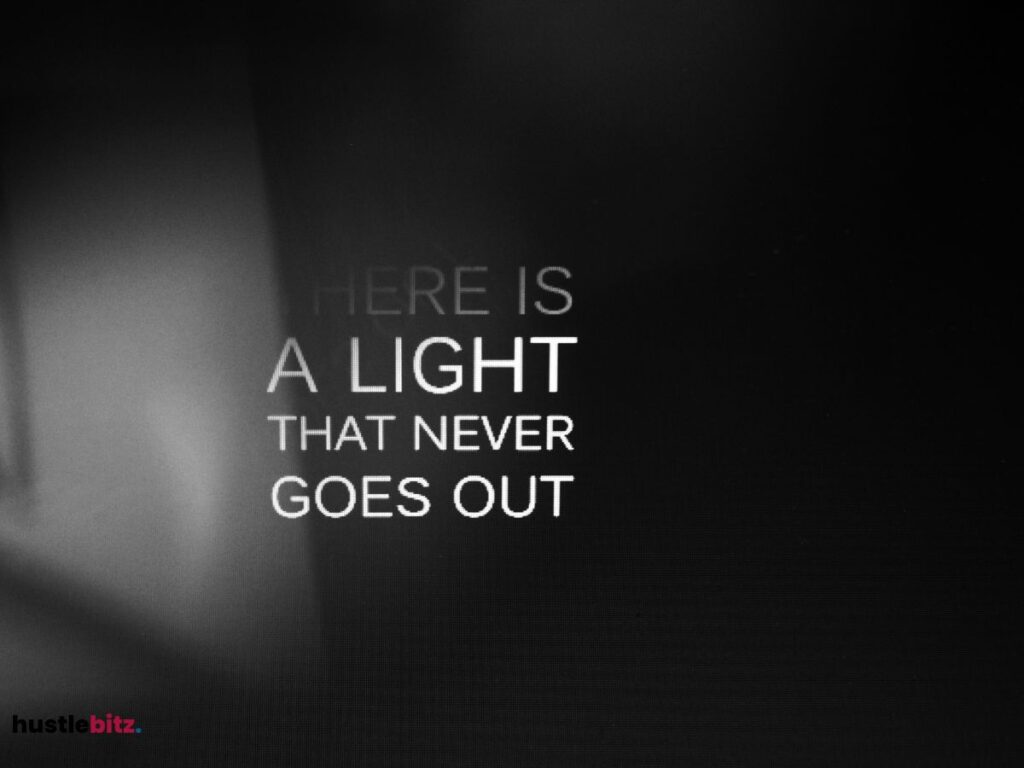 A motivational quotes and a black background