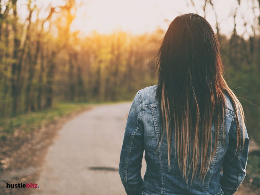 A woman in the nature