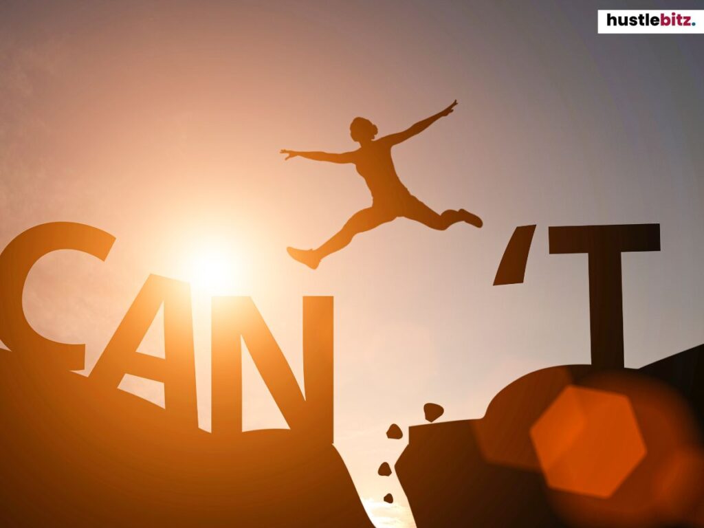 A person jump and separate the T letters to the word can