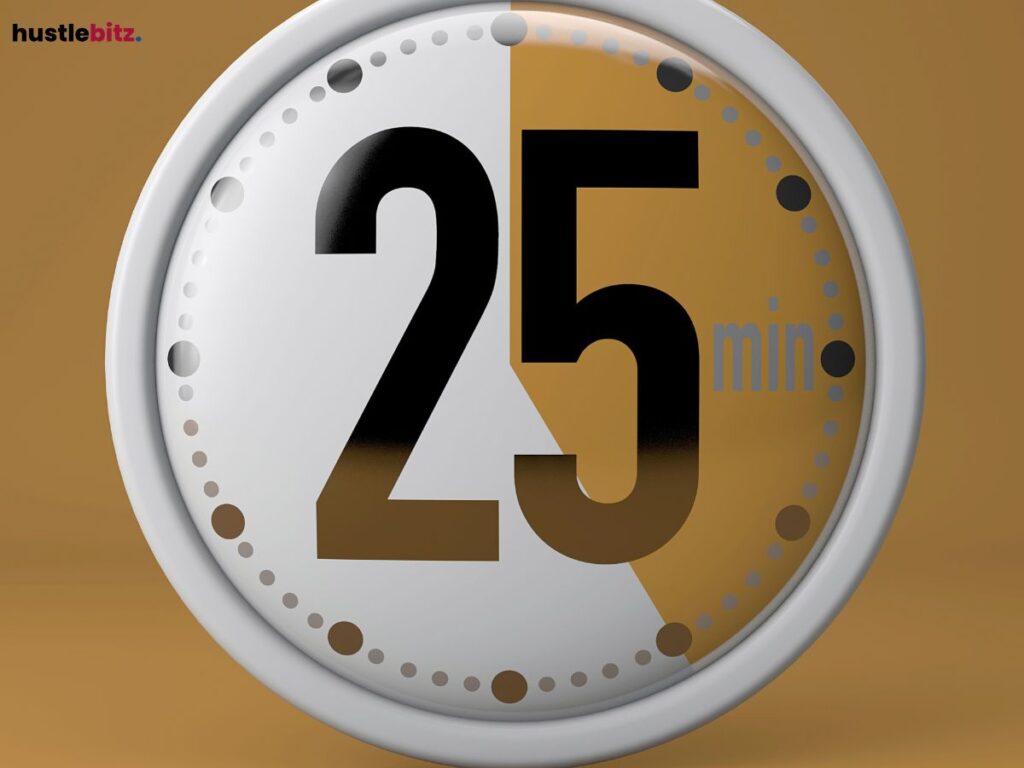 A timer that is set for 25 minutes.