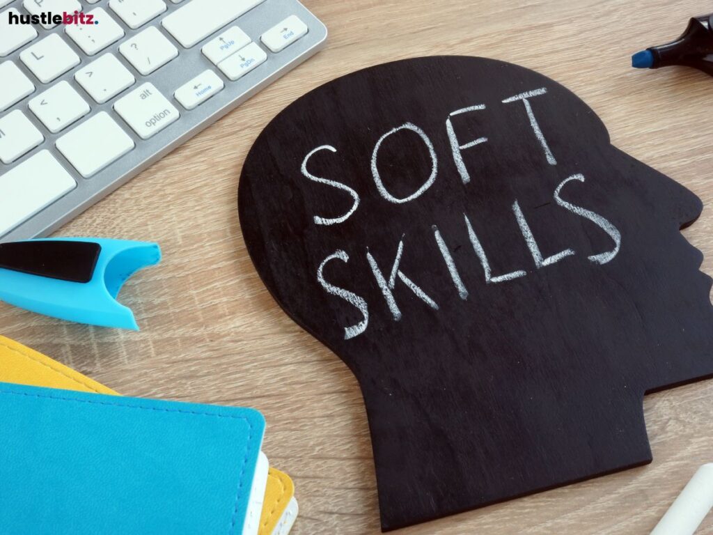 An image of man's head with the words: SOFT SKILLS