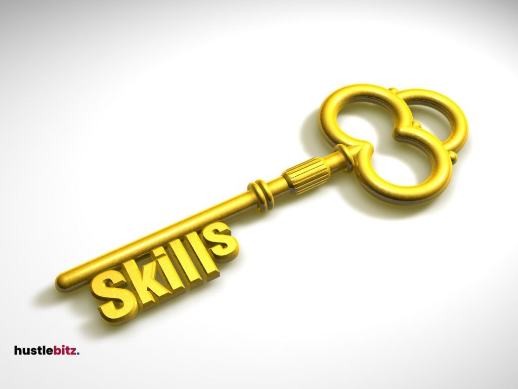 An image of  a key with skills written below