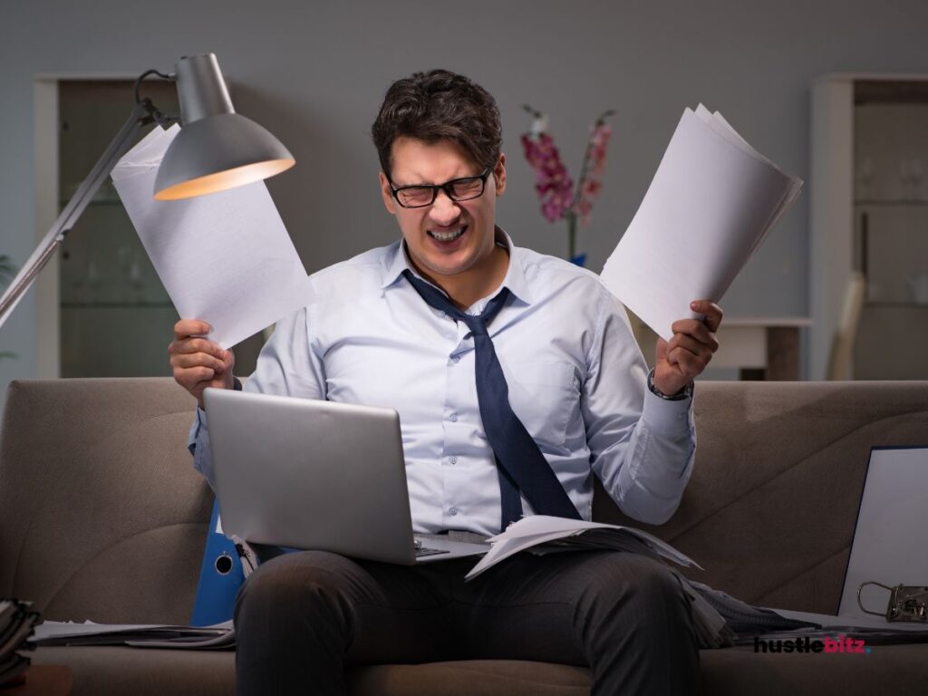 A man stressed out while working