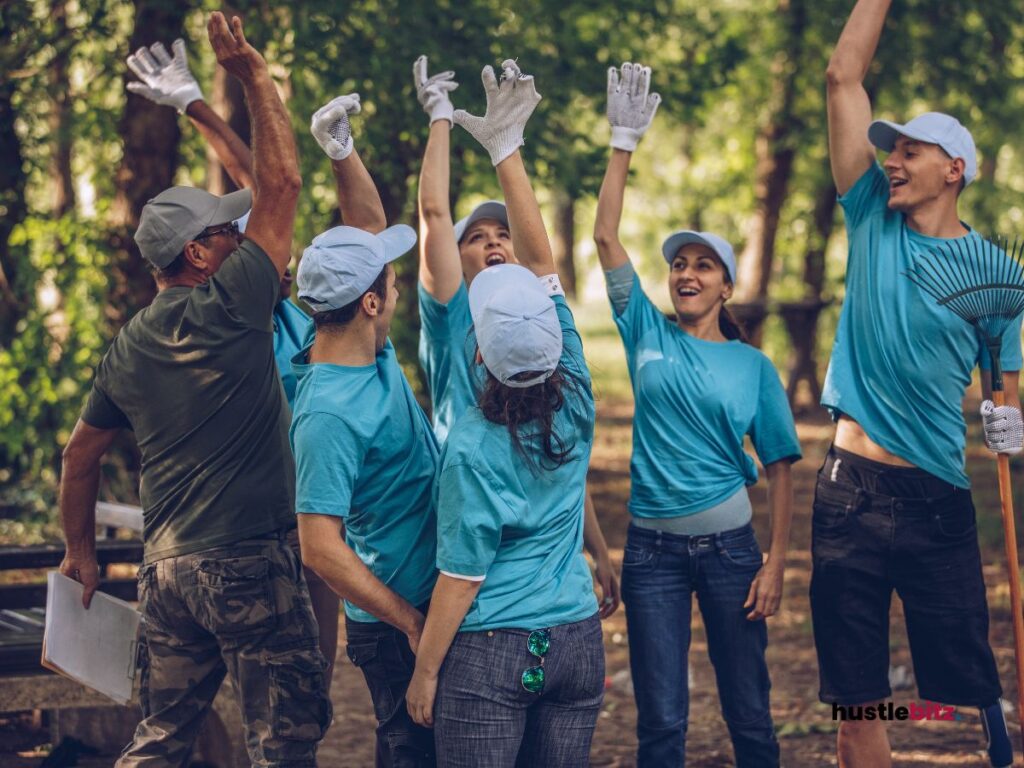 An image of volunteers.