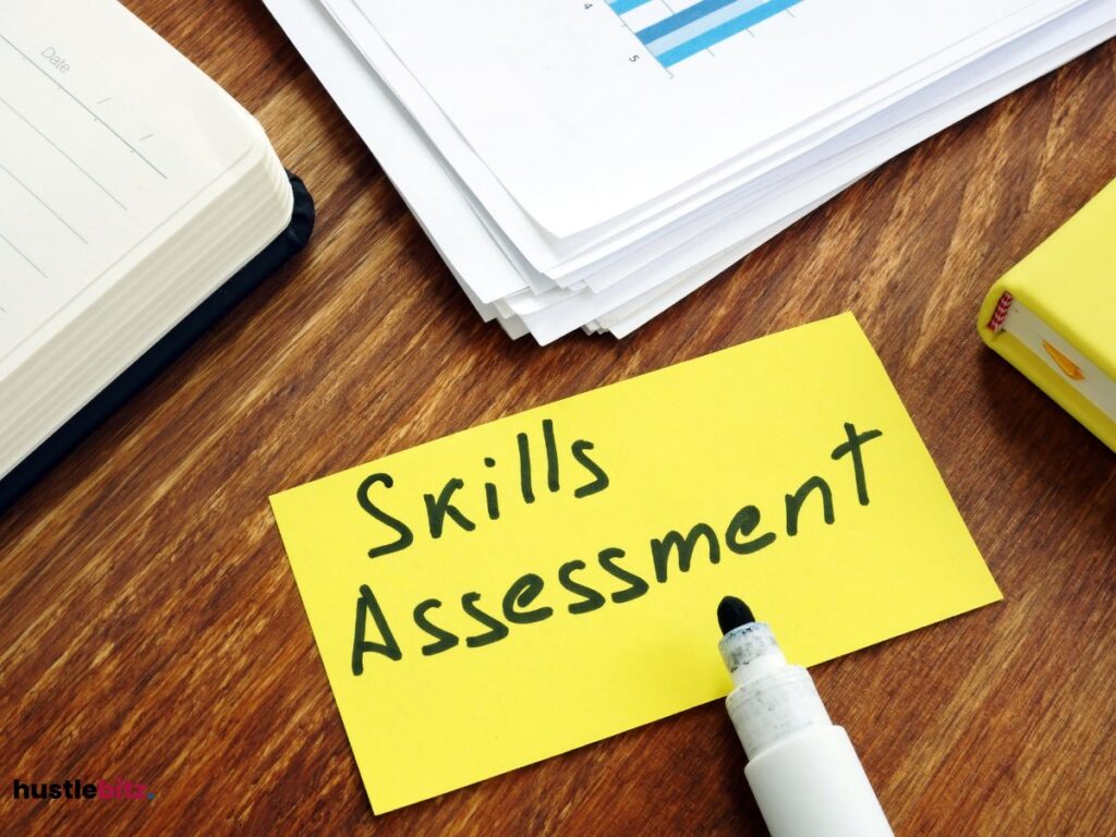 A post it note with SKILLS ASSESSMENT written on it