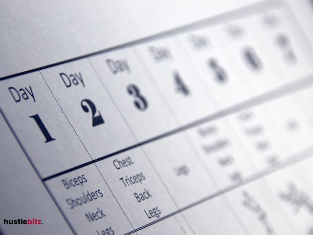 An exercise schedule.