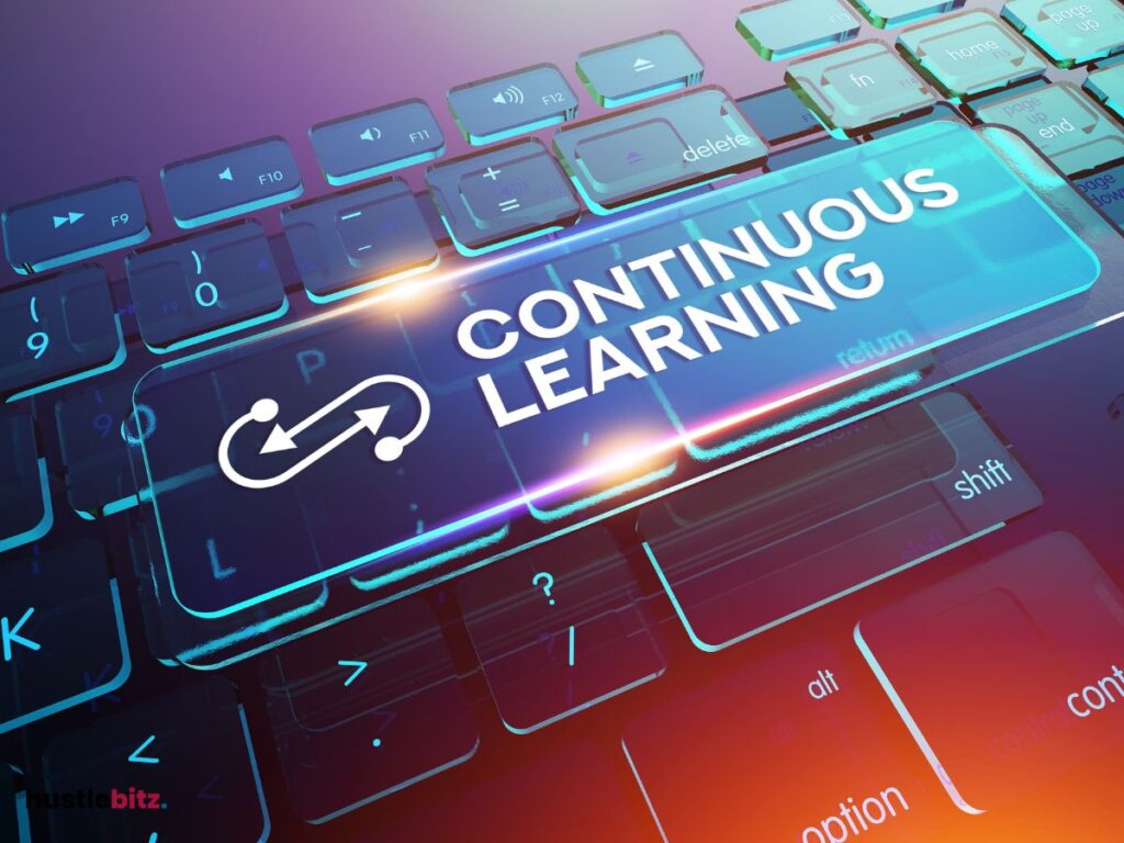 A keyboard with words: Continuous Learning