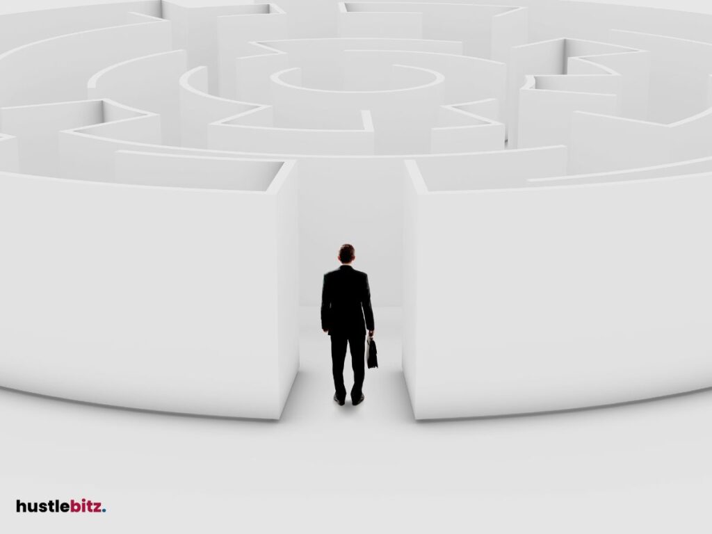 A man in front of a maze.