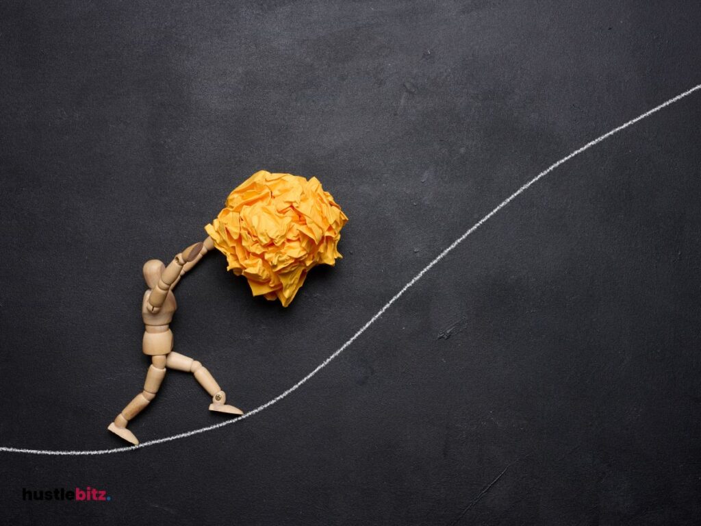 An illustration of a ragdoll pushing  a crumpled paper