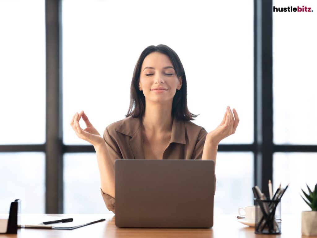 A woman meditating