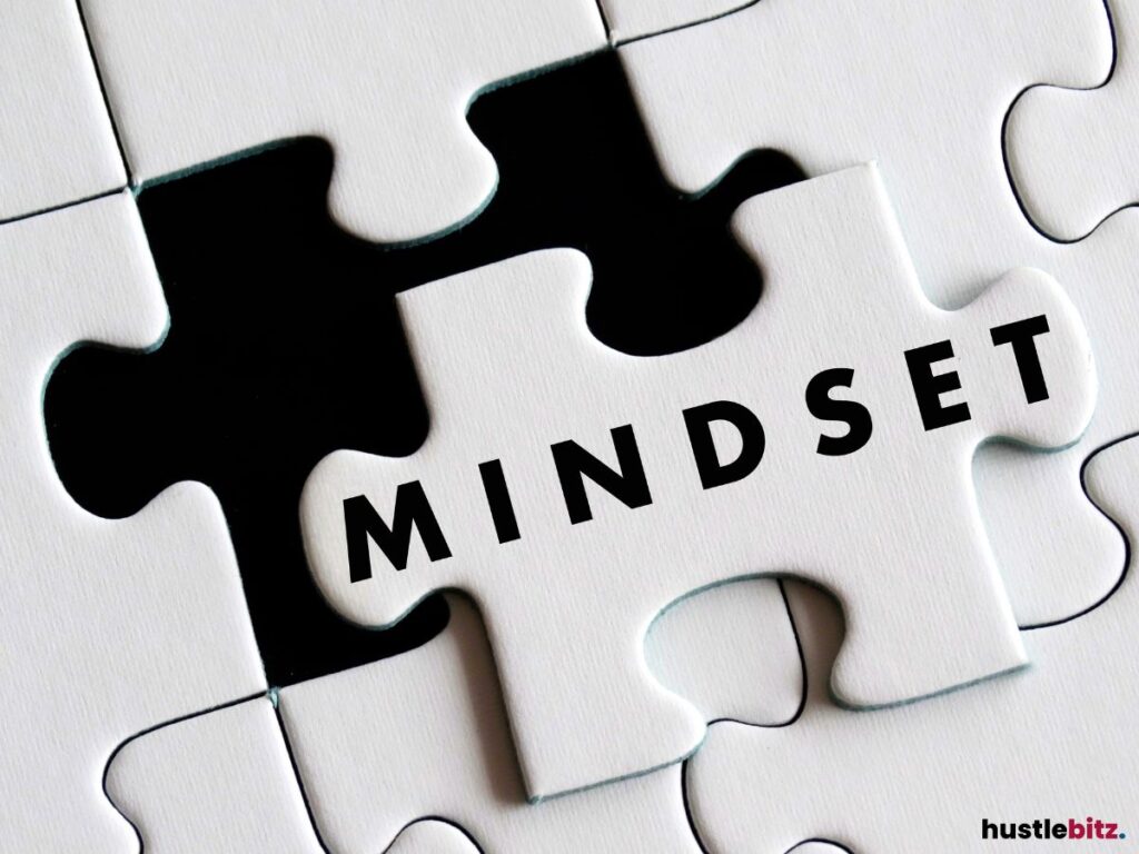 A piece of a puzzle with the word MINDSET