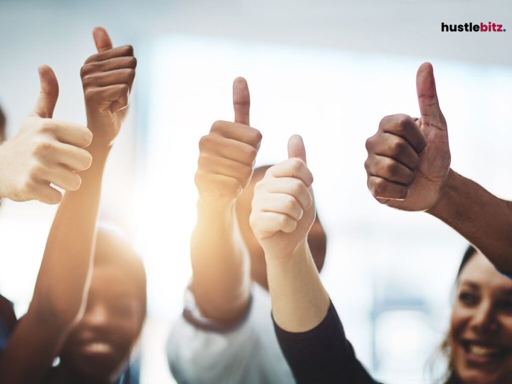 People doing thumbs up