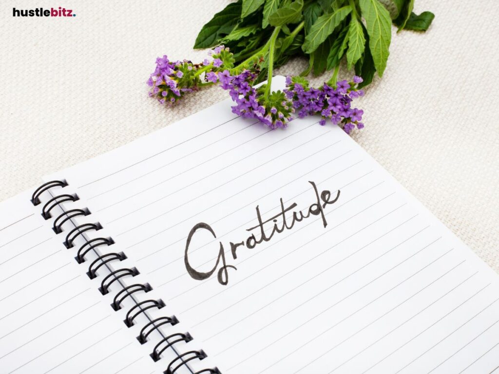 A notebook with GRATITUDE written on it